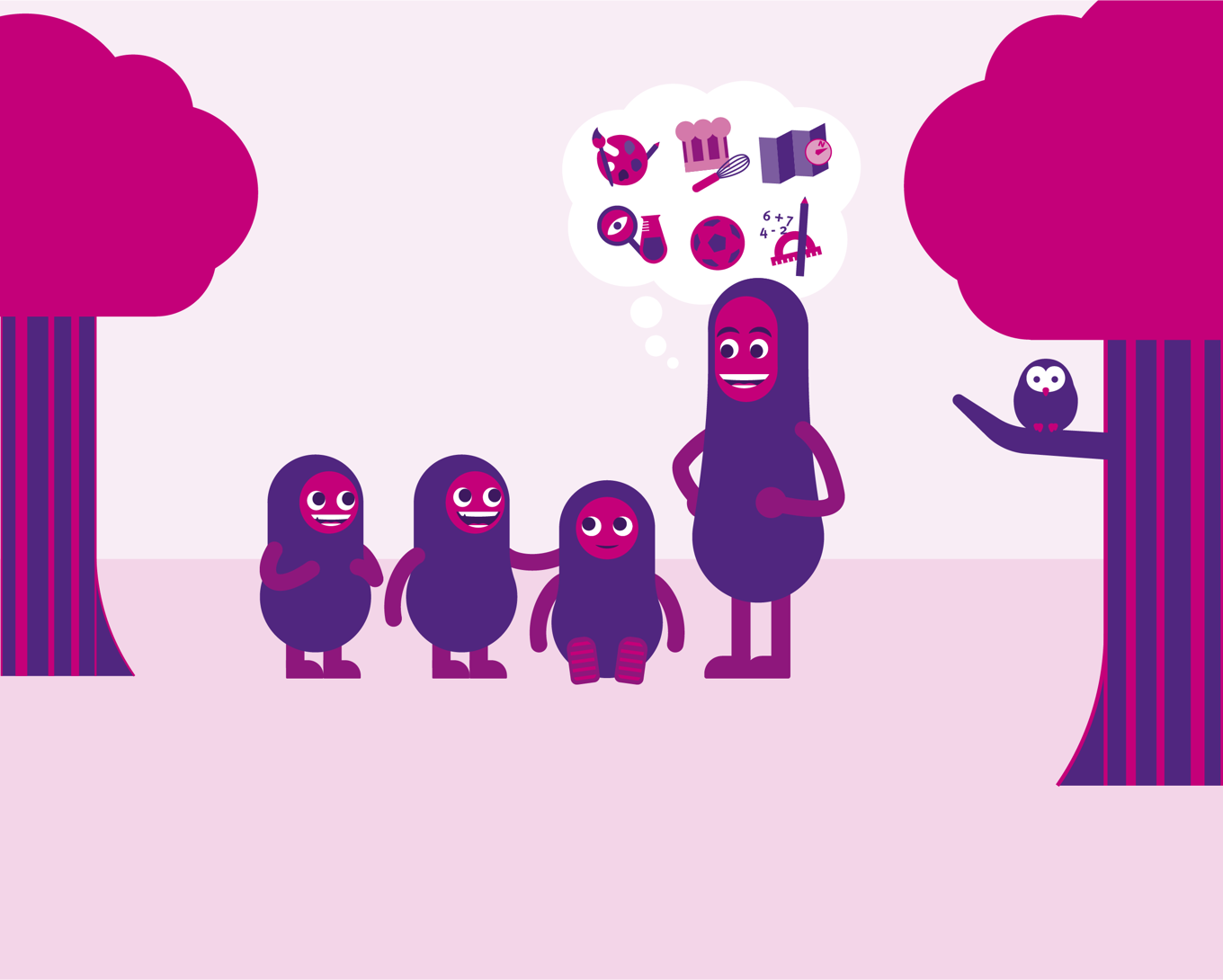 AKS-figurer-i-skogen-rosa AKS-figurer-i-skogen-rosa